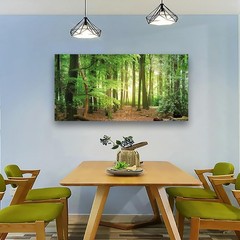 Green Forest Wall Art for Living Room Bedroom Office Large Nature Canvas Wall…
