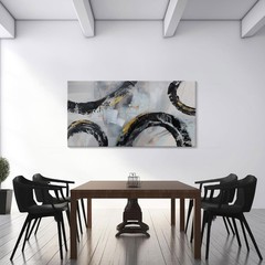 Black and White Wall Art, Large Abstract Graffiti Paintings Wall Pictures Mod…