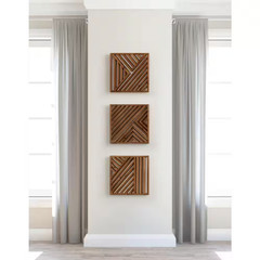 Barreda 12 In. X 12 in Natural Piece Wooden Wall Art Set