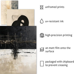 16 PCS Black and White Abstract Wall Art Decor, Minimalist Gallery Wall Prints f