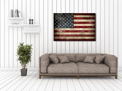 Canvas Wall Art Print Painting Picture Home Office Decor Vintage American Flag