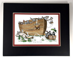 Print Robert Marble AFTER THE FLOOD Noah’s Ark Too Anthropomorphic 8×10 wMat CA