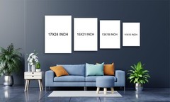3 Piece Framed Canvas Wall Art Mid Century Color Blocks Abstract Shapes Print