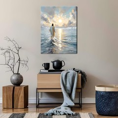 Jesus Canvas Wall Art, Christian Wall Decor of Jesus Walking on Water, Inspir…