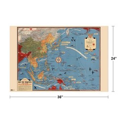 World War Battles Pacific Map Cool Wall Decor Art Print Poster 24×36