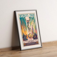 1933 Chicago World’s Fair Vintage Style Travel Poster – 12×18 Century of Progres