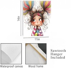 11×14 Pigtail Girl Wall Art Canvas Print