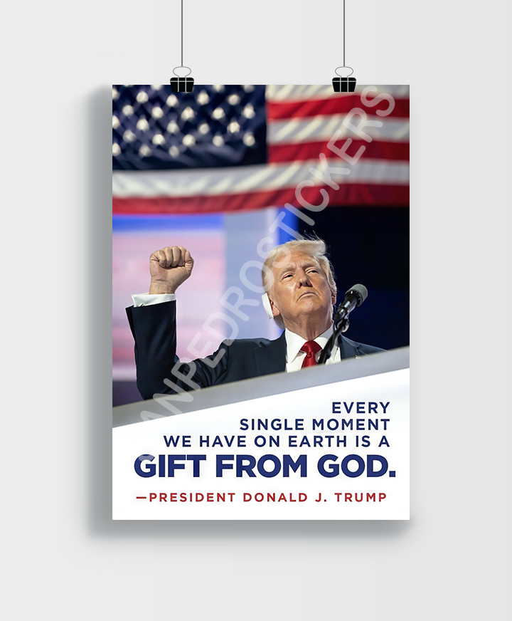 TRUMP 2024 13″ x 19″ Poster Print – 7/13 Attempted Assassination Gift From God.