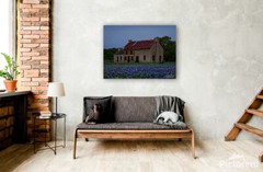 Photography Print Texas Bluebonnets, The Bluebonnet House Marble Falls Texas