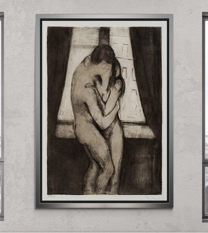The Kiss Poster , Edvard Munch Wall Art, Reproduction Art, Kiss Wall Art