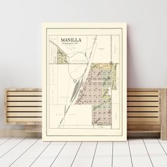 Old Map of Manilla, IA 1908 – Vintage Manilla Iowa Art