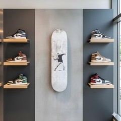 Skateboard Canvas Wall Art‚ Banksy Flower Thrower Art | 7 Ply Maple Wood Skat…