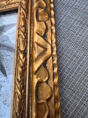 Tropical Palm Tree Framed Wall Art Goldtone Tabletop Wall Hanging Picture Frame