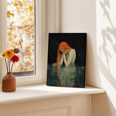 Mermaid Canvas Art «Where Dreams Die» Fantasy Siren Painting Gift for Her
