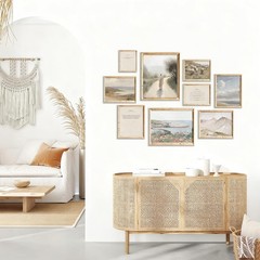 Christian Wall Art Set of 9,Bible Verses Wall Decor,Rustic Nature Sea&Mountai…