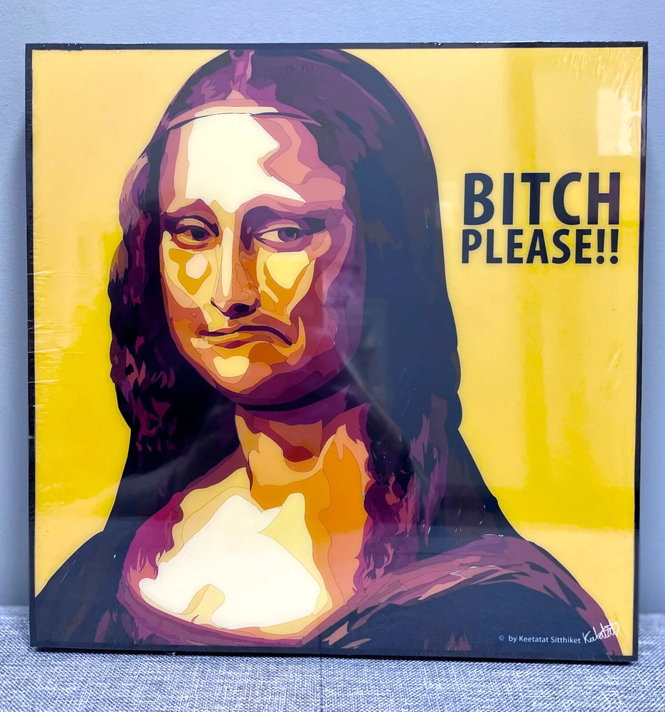 Wall Decor Funny Pop Art Mona Lisa Poster w/Wooden Frame 10″ Keetatat