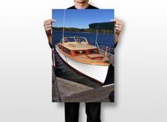 Wooden Boat On Shore Print Canvas Wall Art Home Decor – POSTER 20×30