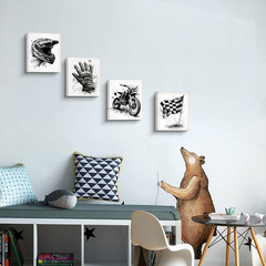 Framed Motocross Wall Art, 4 Set 8X10 Inch Black and White Motorsport Dirt Bike