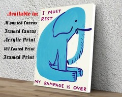 David Shrigley Rampage Art Print | Mounted Canvas | Framed Canvas |Acrylic