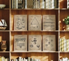6 Billiards Patent Wall Art Prints – 8×10 in – Gifts for Pool Players Room Decor