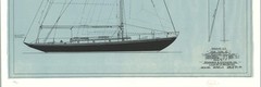 OLIN STEPHENS New York 32: Sail Plan, 1947 SIGNED 30.5″ x 29″ Serigraph 2004 Con