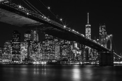 Brooklyn Bridge New York City NYC Skyline Night Photo Cool Wall Poster 36×24