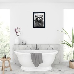 Raccoon Bathroom Art Wall Decor Black And White Animal Picture Funny Raccoon …