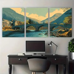 3pcs Betws Coed Snowdonia Travel Perfect Wall Art Canvas Unframed/Framed
