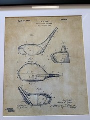Nikki Smith Framed Golf Club Patent Print Set Vintage Art by Fowler & Link