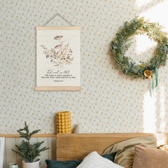 Boho Floral Christian Wall Art with Wooden Poster Hanger, God is Good Bible V…