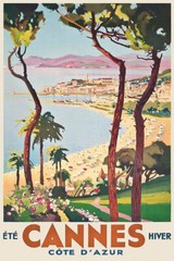 1930s Cannes France Vintage Style French Travel Wall Art Home – POSTER 20″x30″