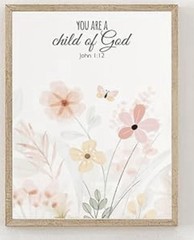 Set of 3 Framed Floral Religious Canvas Wall Art Prints Wood Frame 12×16