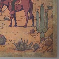 Vintage WESTERN COWBOY MOON Wall Art, Celestial Americana Desert Cactus Decor
