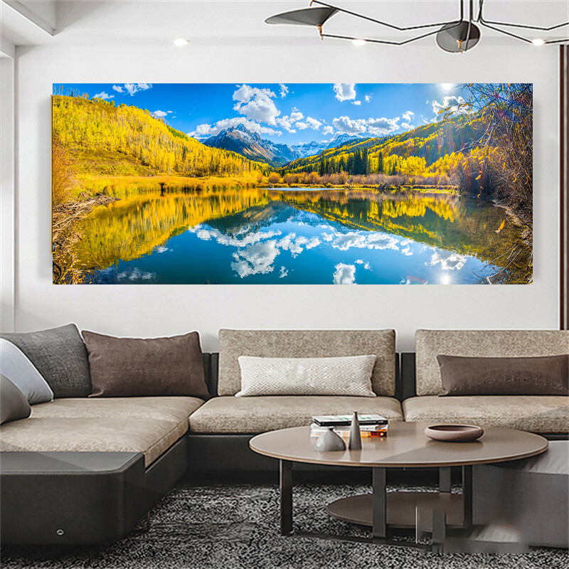 Nature Scenery Lake Tree Landscape Canvas Painting Wall Art Home Decor Picture