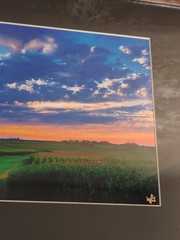 Corn Field Farm Landscape Framed Photo Art Picture Sunset Artist V Avalos Sign