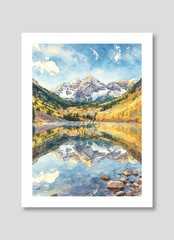 Set of 6 | Denali US National Parks Landscape Watercolor Art – Digital Download