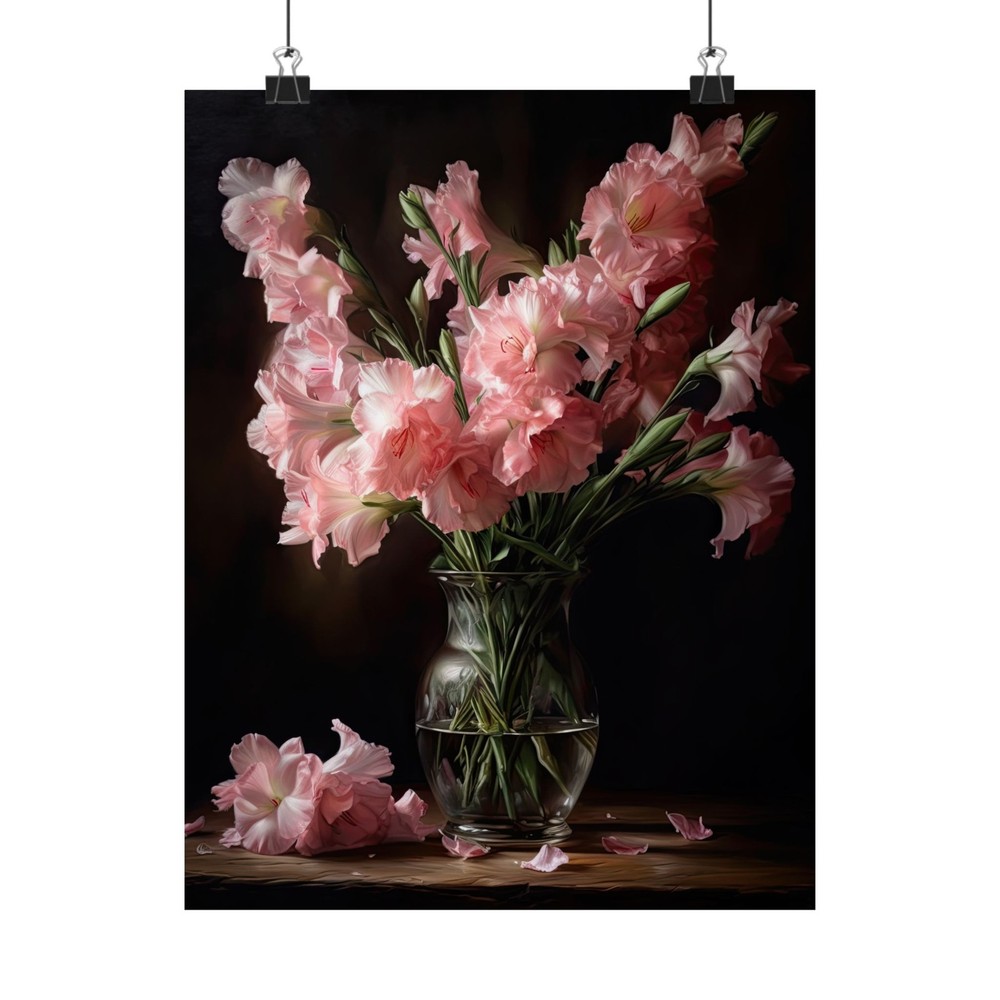 Pink Gladiolus Flower Art Print, Flower Painting, Flower Décor, Floral Art Print