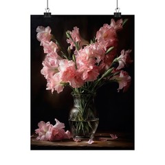 Pink Gladiolus Flower Art Print, Flower Painting, Flower Décor, Floral Art Print