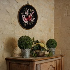 Pink Bat and Pomegranate Round Wall Art Decor,10×10 Inch Gothic Whimsical Can…