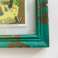Susie Ghahremani Framed Print Girl Camping Animals Nature Green Frame 11 x 9