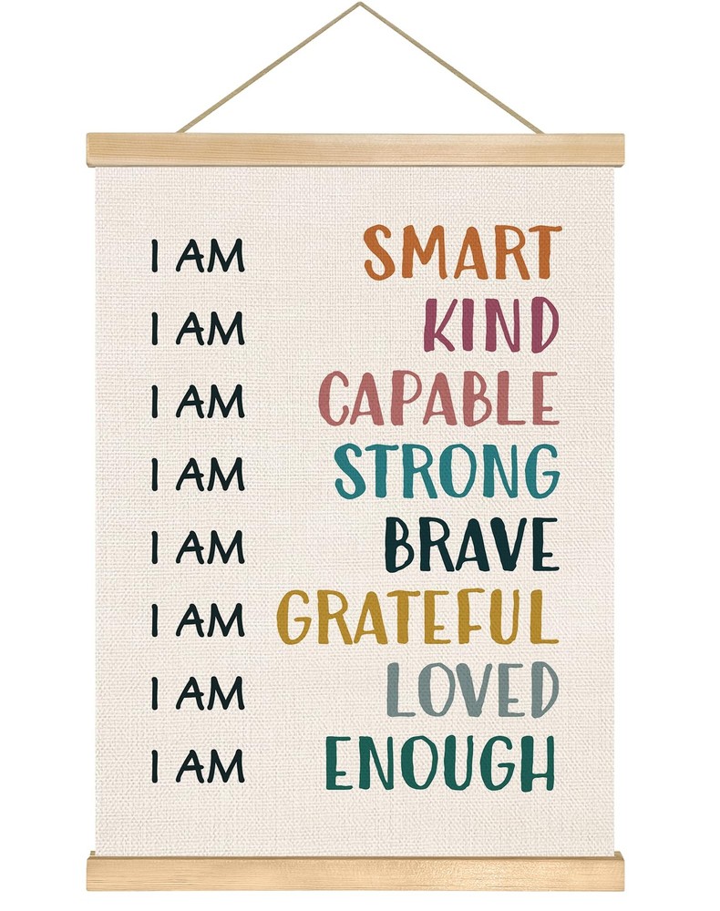 Positive Affirmation Wall Art Decor -I Am Kind I Am Strong 8.5×14 Inch,Inspir…