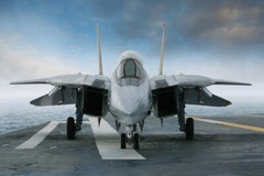 F 14 Tomcat Aircraft Fighter Jet On Carrier Deck Photo Poster 18×12