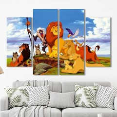 Disney’s Lion King Multiple Options 3 4 5 Panel Canvas Wall Art Home