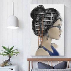 Art Poster Brainy Girl Room Unframed Inside Canvas Art Work 12×18 Inch 1-Piece