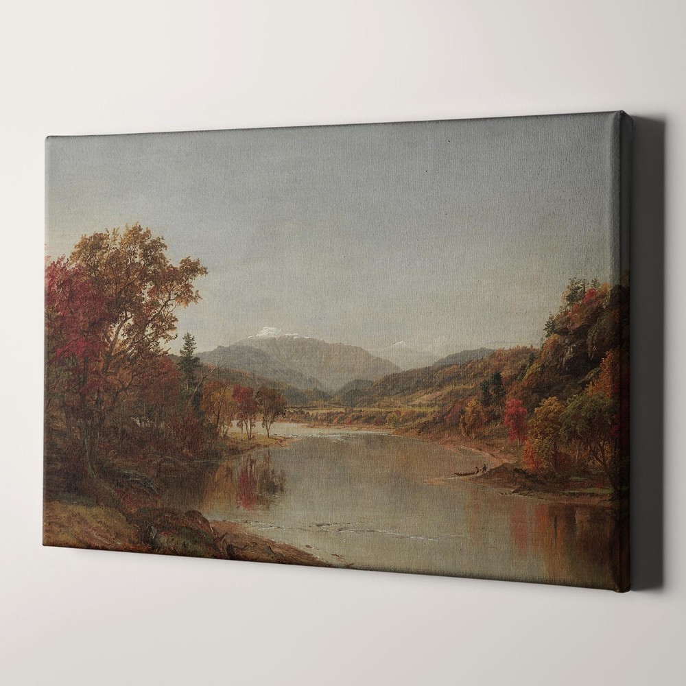 Fall Wall Art Autumn Landscape Painting Mount Washington Canvas Wall Art Print