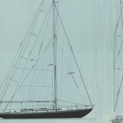 OLIN STEPHENS New York 32: Sail Plan, 1947 SIGNED 30.5″ x 29″ Serigraph 2004 Con