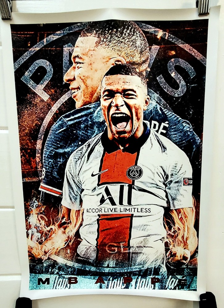 Kylian Mbappe 12 X 18 Inches Canvas Poster Soccer Paris, France (NO FRAME)