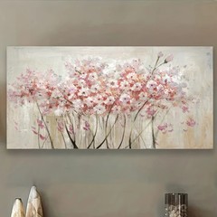 Pink & White Floral Canvas Art Canvas Painting Home Decor Wall Art Wall Picture