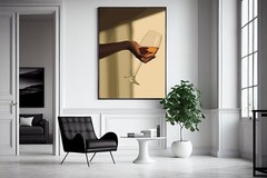Black Woman Wine Poster Abstract Black Girl Magic Wall Art Decor