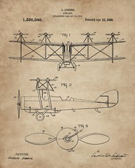 4 Vintage Biplanes Patent Wall Art Prints 8×10 in Aviation Gifts Pilots Bi Plane